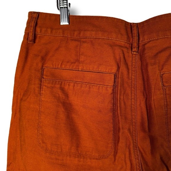 J Crew Factory Cotton Camp Straight Leg Pants, Terracotta Orange, Size 12, NWOT - Picture 8 of 11
